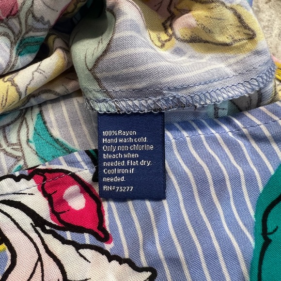 Apt. 9 Floral Striped Flowy Long Sleeve V Neck Blouse with Knotted Cuffs - Picture 7 of 10